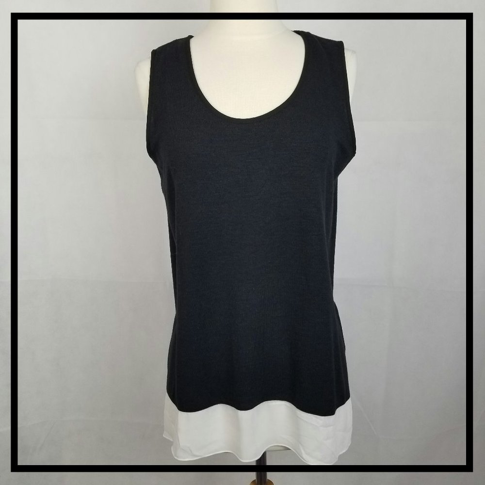 3 PIECE LIZ LANGE, BLACK, CREAM CHIFFON, SIZE M - Picture 4 of 8